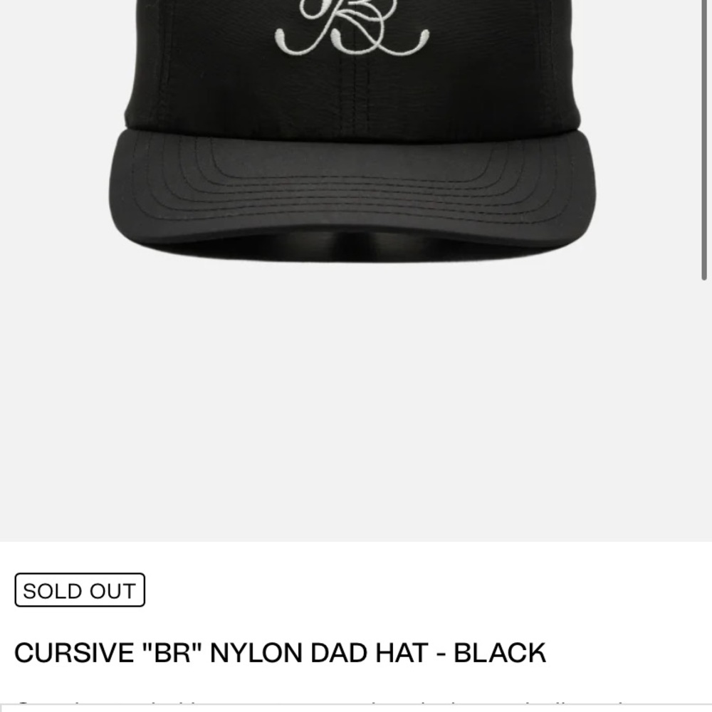 Bandit Black Nylon Dad Hat with Cursive Embroidery